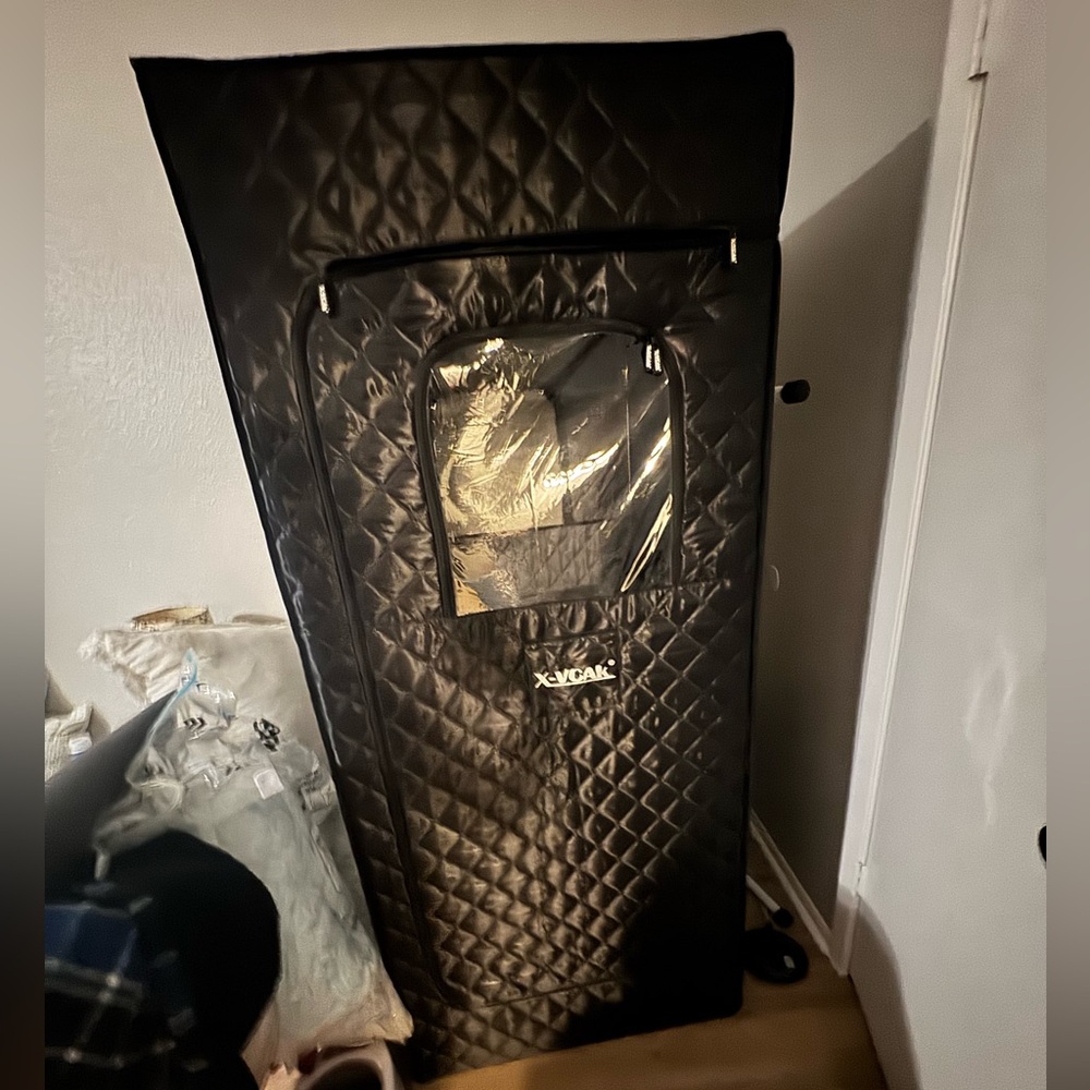Portable Black Quilted Steam Sauna Tent with Window